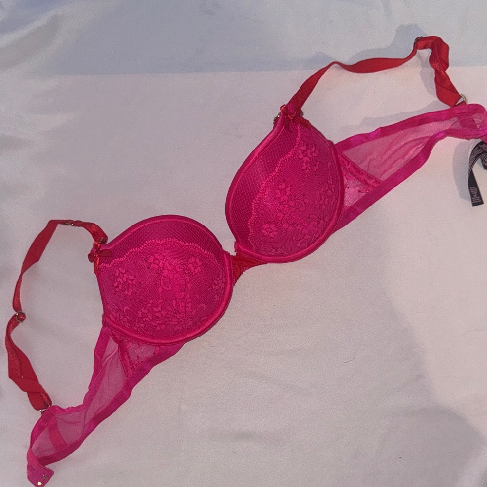 Victoria's Secret Vibrant Pink Lace Bra